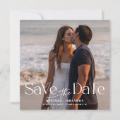 モダンタイポグラフィ結婚写真 招待状 (正面)