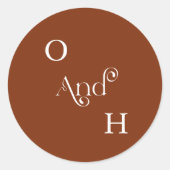 モダンタイポグラフィ結婚封筒用シール ラウンドシール (正面)