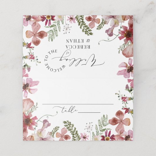 モダンタイポグラフィ結婚座席表 プレイスカード (外部開封)