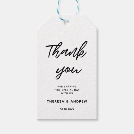モダンタイポグラフィ結婚式の引き出物 ギフトタグ (正面)