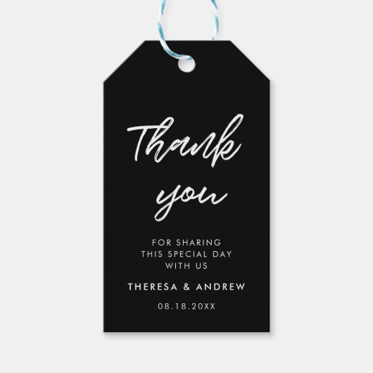 モダンタイポグラフィ結婚式の引き出物 ギフトタグ (正面)