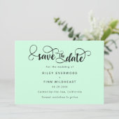 モダンタイポグラフィ結婚式の招待を保存 セーブザデート (スタンド正面)
