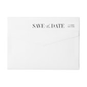 モダンタイポグラフィ結婚式の日付の保存 ラップアラウンドラベル (裏面)