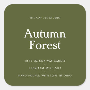 モダンタイポグラフィ緑包装用キャンドル化粧料 スクエアシール