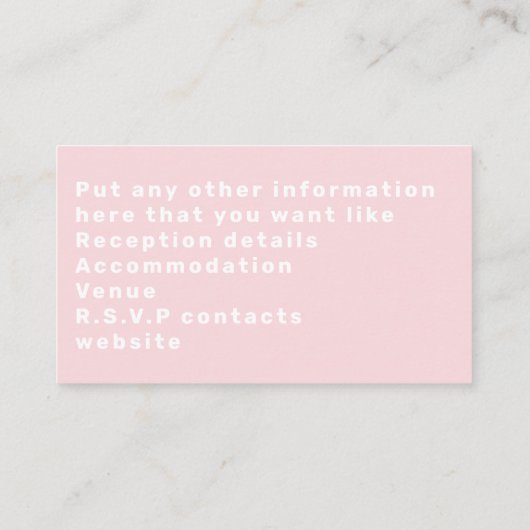 モダンタイポグラフィ詳細エンクロージャカード エンクロージャーカード (裏面)