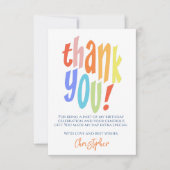 モダンタイポグラフィ誕生日 サンキューカード (正面)