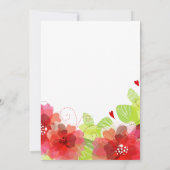 モダンタイポグラフィ赤い花フローラ結婚ズ 招待状 (裏面)