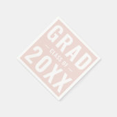 モダンタイポグラフィ赤面ピンク学年 スタンダードカクテルナプキン (角)