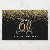 モダンタイポグラフィ金ゴールドグリッターシック60th誕生日 スパークリングワインラベル (シングルラベル)