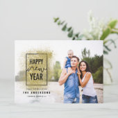 モダンタイポグラフィ金ゴールドグリッター シーズンカード (スタンド正面)