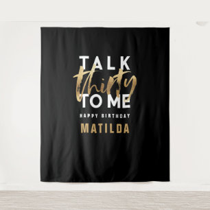 モダンタイポグラフィ金ゴールドスクリプト30 タペストリー