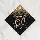 モダンタイポグラフィ金ゴールド感謝してい生誕生日 フェイバータグ (裏面)