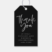 モダンタイポグラフィ金ゴールド60歳感謝してい日 ギフトタグ (裏面)