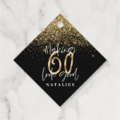 モダンタイポグラフィ金ゴールド60歳感謝してい日 フェイバータグ (正面)