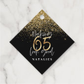 モダンタイポグラフィ金ゴールド65歳感謝してい生日 フェイバータグ (正面)