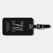 モダンタイポグラフィ金ゴールド70歳  ラゲッジタグ (正面横)
