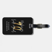 モダンタイポグラフィ金ゴールド90歳 ラゲッジタグ (裏面横)