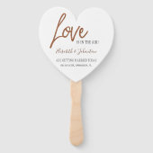 モダンタイポグラフィ銅グリッター結婚式 ハンドファン (正面)