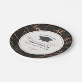 モダンタイポグラフィ院生バラ-金ゴールド – 黒い大理石 ペーパープレート (アングル)