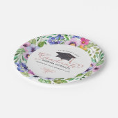モダンタイポグラフィ院生 – Boho Flowers Frame ペーパープレート (アングル)