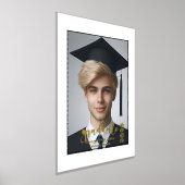 モダンタイポグラフィ高校卒業生ハット写真 箔ポスター (レイダウン)
