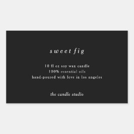 モダンタイポグラフィ黒包装用キャンドル化粧料 長方形シール