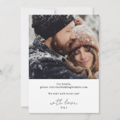 モダンタイポグラフィ2写真シンプルエレガントウェディング セーブザデート (裏面)