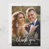 モダンタイポグラフィ2写真結婚のサンキューカード サンキューカード (正面)