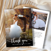 モダンタイポグラフィ2写真結婚のサンキューカード サンキューカード