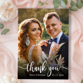 モダンタイポグラフィ2写真結婚のサンキューカード サンキューカード
