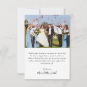 モダンタイポグラフィ2写真結婚のサンキューカード サンキューカード (裏面)