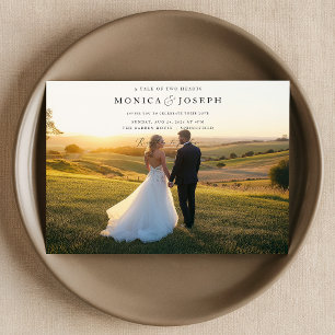 モダンタイポグラフィ2写真結婚の 招待状