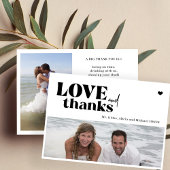 モダンタイポグラフィ2枚結婚の写真は感謝してい君 招待状