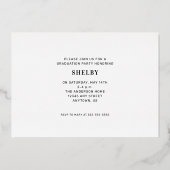 モダンタイポグラフィ3フォトブラック卒業パーティー 箔招待状 (裏面)