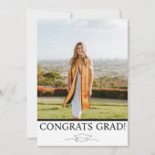 モダンタイポグラフィ3写真卒業発表 招待状 (正面)