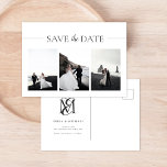 モダンタイポグラフィ3写真結婚式の日付を保存 案内ポストカード<br><div class="desc">モダンタイポグラフィ3写真の結婚式の日付の発表葉書を保存このエレガントとスタイリッシュ葉書は、友人や家族に来るあなたの来る結婚ことを発表するための完璧な方法である。そしてお洒落タイポグラフィは洗練さモダンれたtouchを加え、選んだ写真は個人touchとして機能する。ポストカードの背面はテンプレートを使用する準備ができており、あなた自身のメッセージとカスタマイズの詳細を十分な宇宙結婚を提供する。この美しい結婚式で永続的な印象を作る日付のコンテンポラリー発表はがきを保存する。</div>