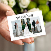 モダンタイポグラフィ3枚結婚の写真感謝していは ノートカード