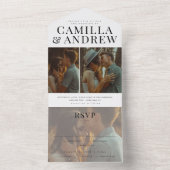 モダンタイポグラフィ3結婚写真 オールインワン招待状 (内側)