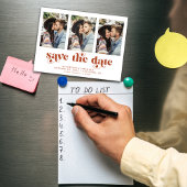 モダンタイポグラフィ3 Photo日付の保存 マグネット招待状