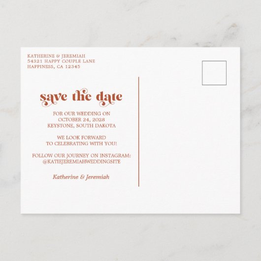 モダンタイポグラフィ3 Photo日付の保存 案内ポストカード