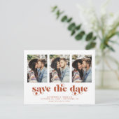 モダンタイポグラフィ3 Photo日付の保存 案内ポストカード (スタンド正面)