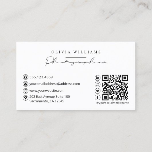 モダンタイポグラフィ3 Photo Collageフォトグラファー 名刺 (裏面)