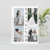 モダンタイポグラフィ4写真結婚のサンキューカード シーズンカード (スタンド正面)