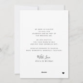 モダンタイポグラフィ4写真結婚のサンキューカード シーズンカード (裏面)