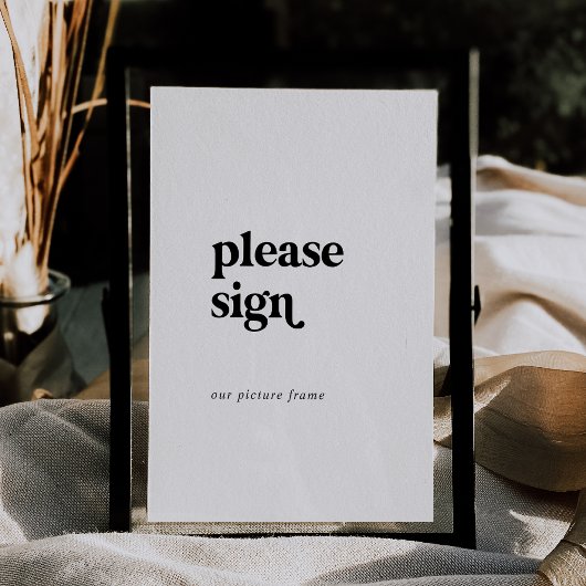 モダンタイポグラフィ5x7"代替ゲストブックサイン