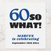 モダンタイポグラフィ60シンプル番目の誕生日ワインラベル ワインラベル (シングルラベル)