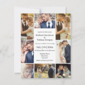 モダンタイポグラフィ8写真コラ結婚ージのシック 招待状 (正面)