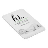 モダンタイポグラフィ「こんにちは」 写真誕生のお知らせ マグネット (右側)