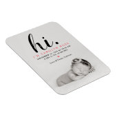 モダンタイポグラフィ「こんにちは」 写真誕生のお知らせ マグネット (右側)