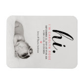 モダンタイポグラフィ「こんにちは」 写真誕生のお知らせ マグネット (横)